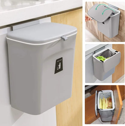 9L Wall Mounted Kitchen Waste Bin