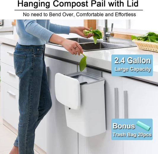 9L Wall Mounted Kitchen Waste Bin