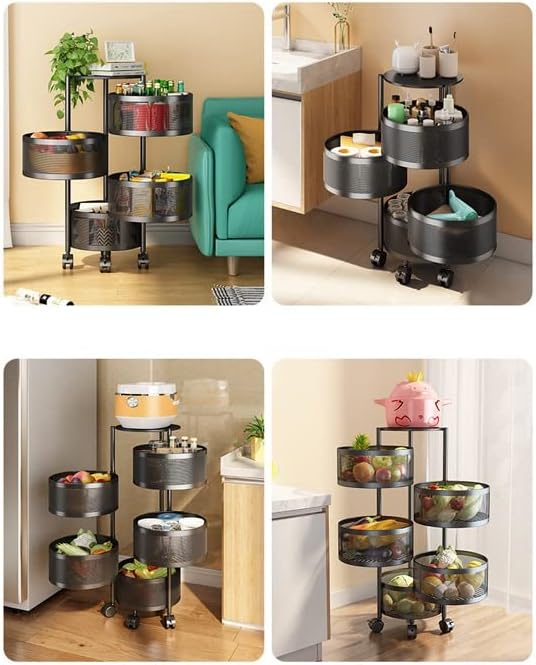 Multi Layer  5 Tier kitchen Storage Rack With Wheel