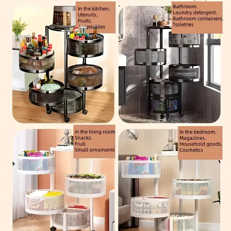 Multi Layer  5 Tier kitchen Storage Rack With Wheel