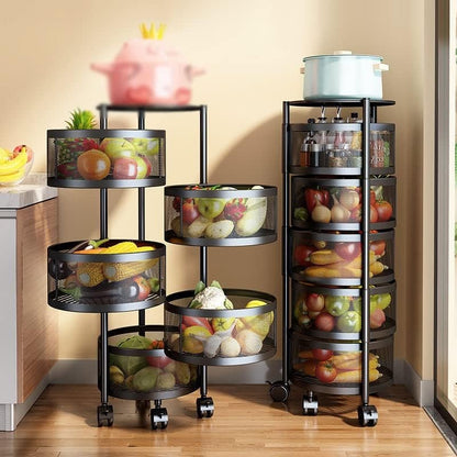 Multi Layer  5 Tier kitchen Storage Rack With Wheel