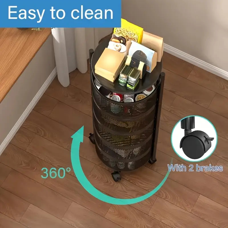 Multi Layer  5 Tier kitchen Storage Rack With Wheel