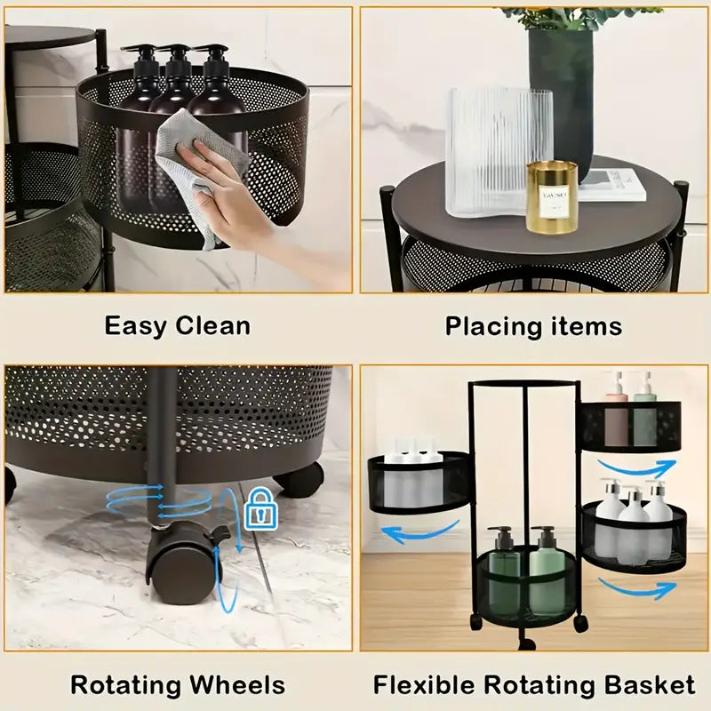 Multi Layer  5 Tier kitchen Storage Rack With Wheel