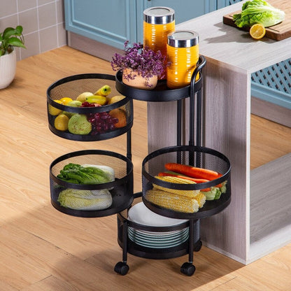 Multi Layer  5 Tier kitchen Storage Rack With Wheel
