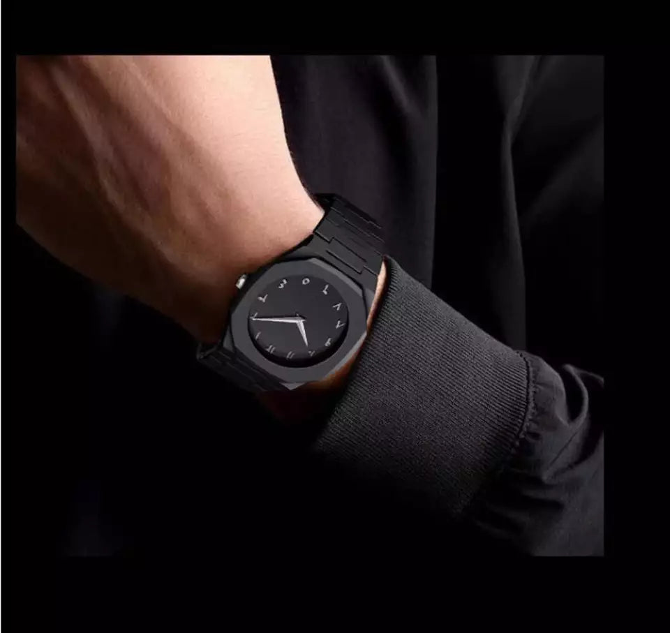 Men's Waterproof Quartz Watch with Retro Arabic Dial and Soft Touch Strap